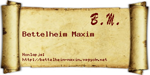Bettelheim Maxim névjegykártya